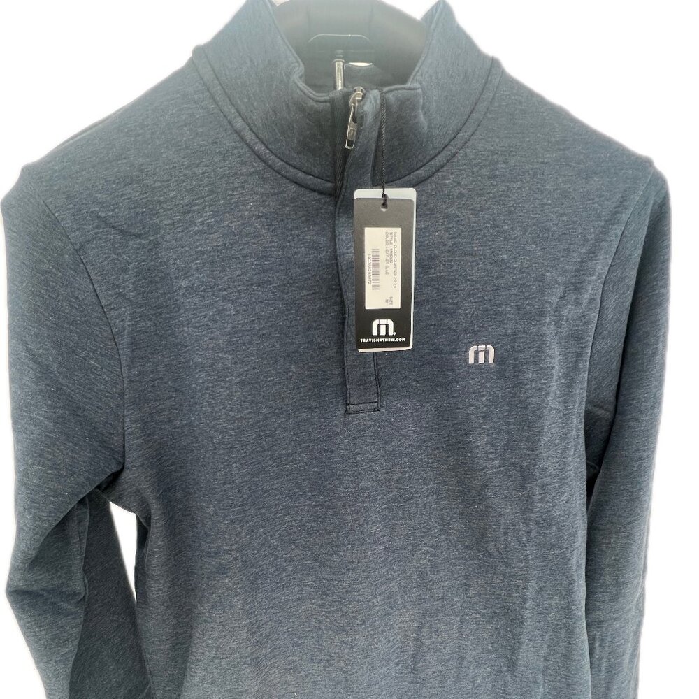 Travis Mathew Cloud Quarter zip – Heather blue – size medium